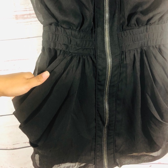 Guess front zipper black mini dress - Picture 3 of 8